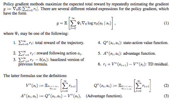 Policy Gradient Expressions
